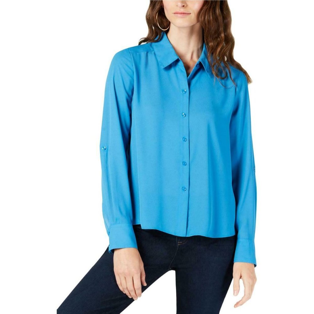 INC Womens Long Sleeves Button Down Shirt Blouse